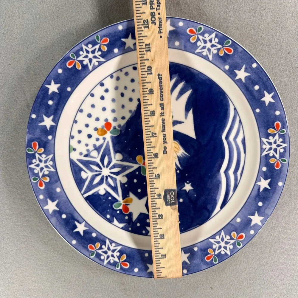 Epoch by Noritake Mr Snowman Christmas Serving Plate E115 Bird Snowflake 12.5